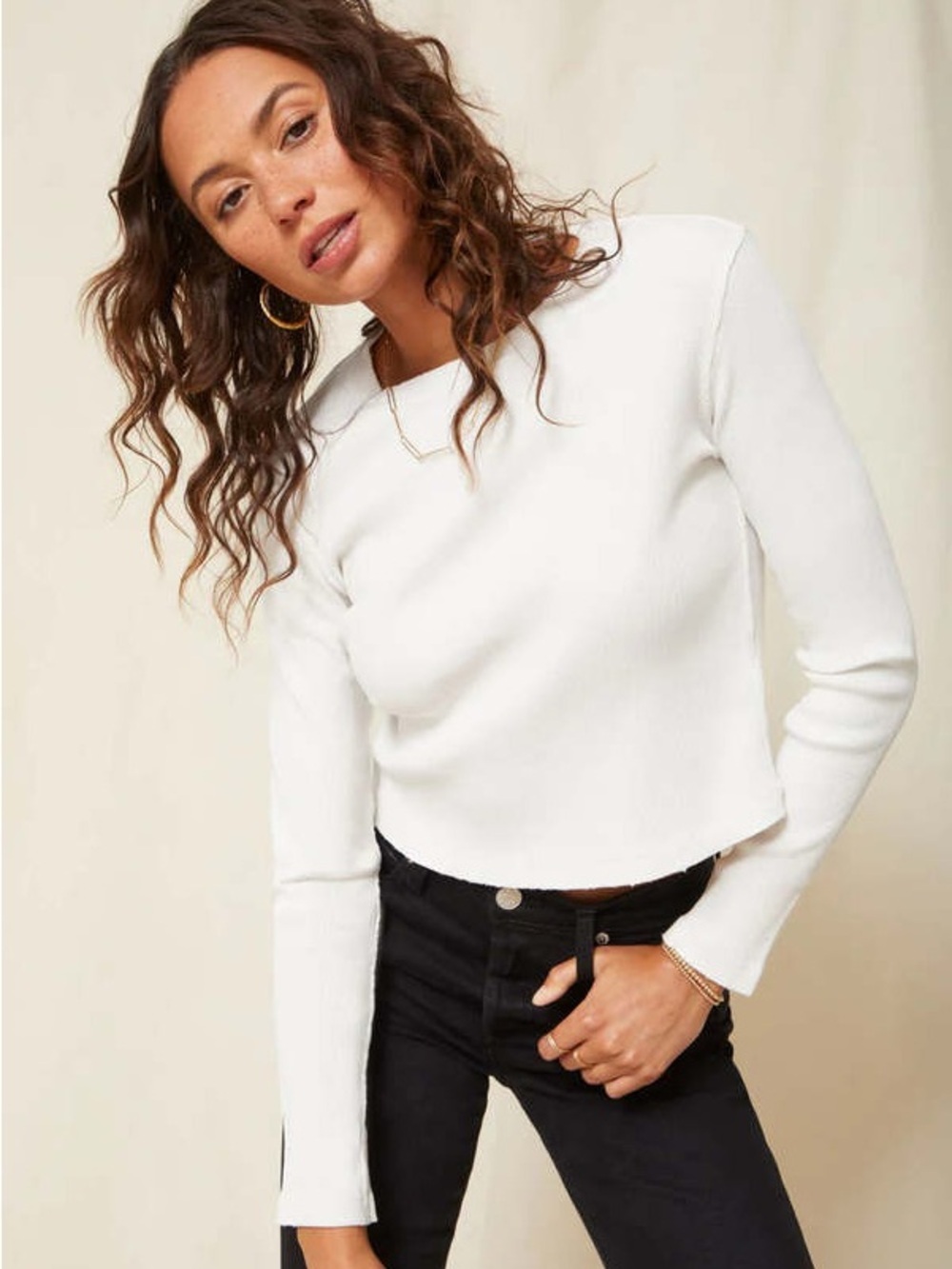 NWT AMO Babe Ribbed Tee Small